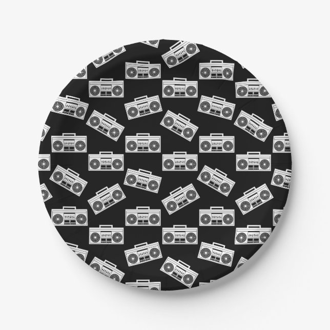 Assiettes En Carton Boombox Music Boombox Imprimer Boombox Motif Boomb (Devant)