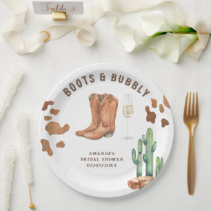 Assiettes En Carton Boots Occidentaux et douche bulle