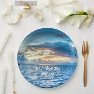 Assiettes En Carton Bora Bora Ocean View Photographie Papier Tissu