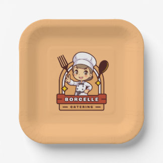 Assiettes En Carton Borcelle Caters Plaques de papier logo personnalis