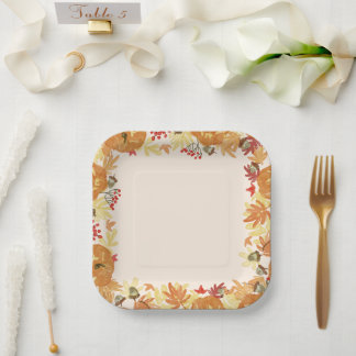 Assiettes En Carton Bordure Brown rouge et orange