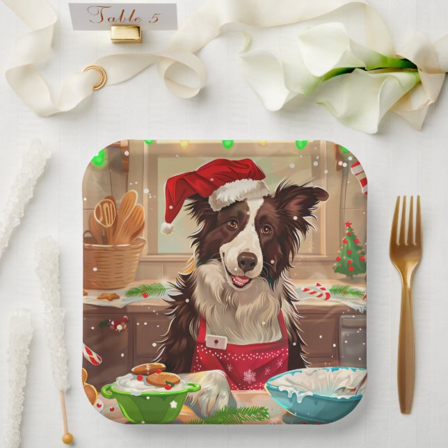 Assiettes En Carton Bordure Collie Gîtes : Noël festif (Mariage)