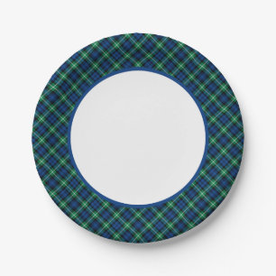 Assiettes En Carton Bordure de Clan Lamont Tartan