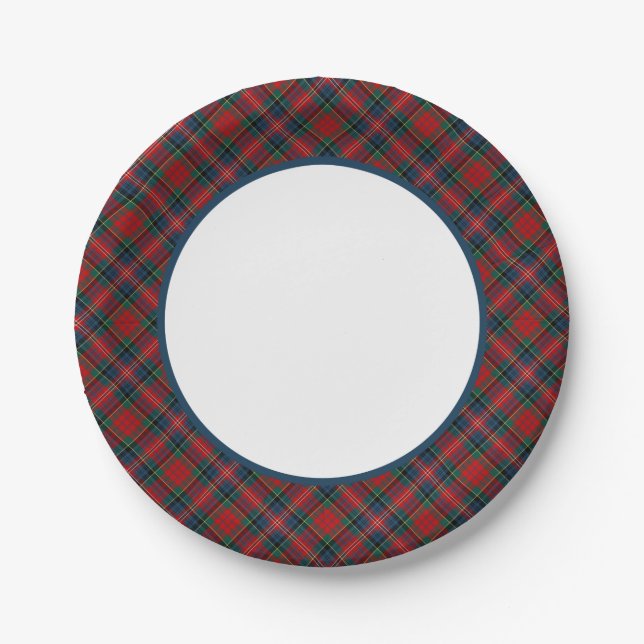 Assiettes En Carton Bordure de MacPherson Clan Tartan (Devant)