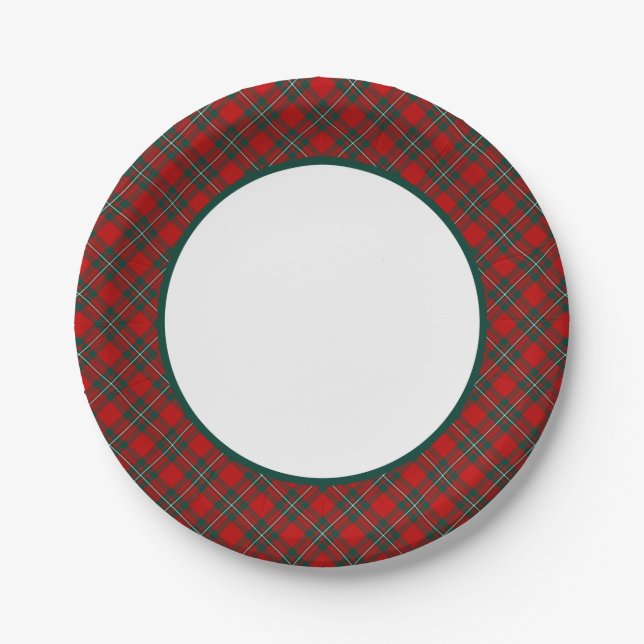 Assiettes En Carton Bordure du clan Tartan MacGregor (Devant)