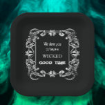 Assiettes En Carton Bordure orange Halloween noir<br><div class="desc">Les plaques de papier de fête d'Halloween sont ornées d'une bordure en noir,  amusante pour toute fête d'Halloween. CORRESPONDRE des articles dans notre magasin.</div>