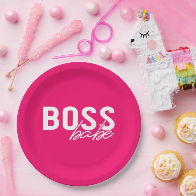 Assiettes En Carton Boss Babe    (Fête)