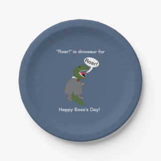 Assiettes En Carton Boss Homme Dinosaur Funny Boss Day Personnaliser
