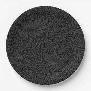Assiettes En Carton Botanique florale noire moderne