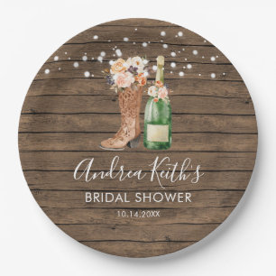 Assiettes En Carton Botte de l'Ouest du pays et plaque de papier mouss