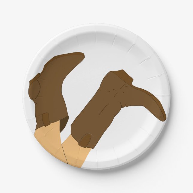 Assiettes En Carton Bottes de cowboy (Devant)