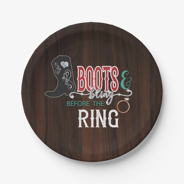 Assiettes En Carton Bottes et boucles avant la plaque d'anneau (Devant)