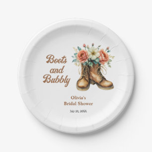 Assiettes En Carton Bottes et pétillant Rustique Occidental Enterremen