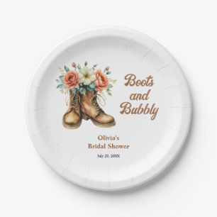 Assiettes En Carton Bottes rustiques et douche de mariage western péti
