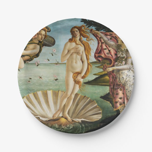 Assiettes En Carton BOTTICELLI - La naissance de Vénus 1483 (Devant)