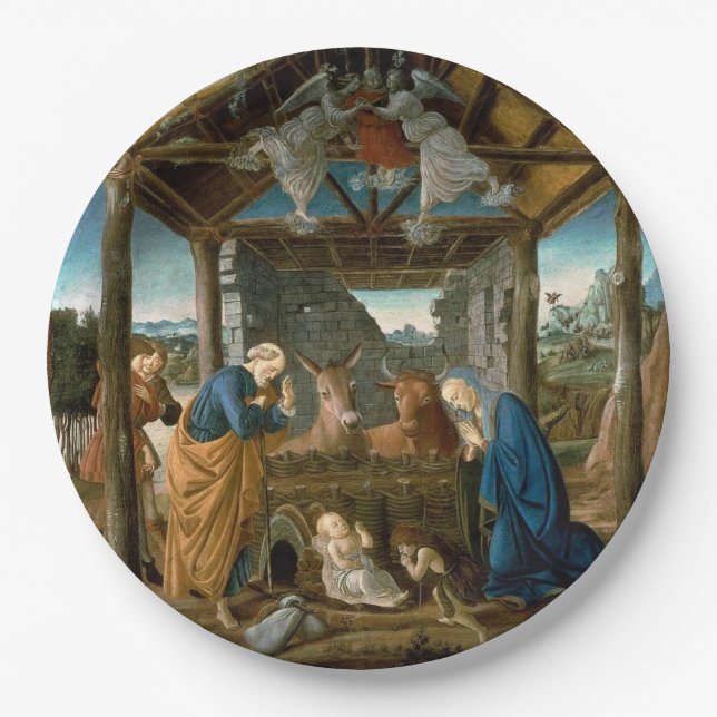Assiettes En Carton Botticelli - La Nativité (Devant)