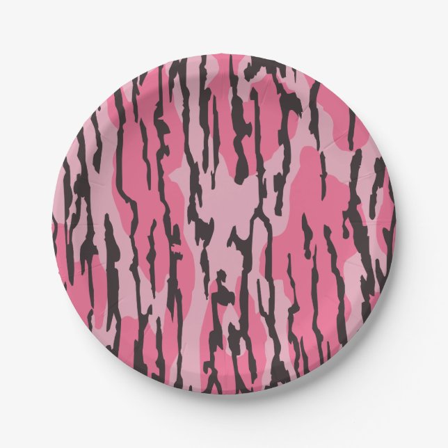 Assiettes En Carton Bottomland camo fond rose Camo filles Camo (Devant)