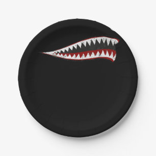 Assiettes En Carton Bouche De Requin Volant Tigers - Cadeaux Pour Amat