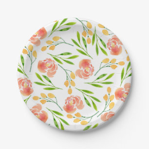 Assiettes En Carton Boucles de fleurs