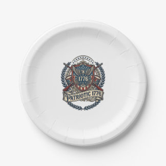 Assiettes En Carton Bouclier de bataille patriotique 1776 Sym inspiré
