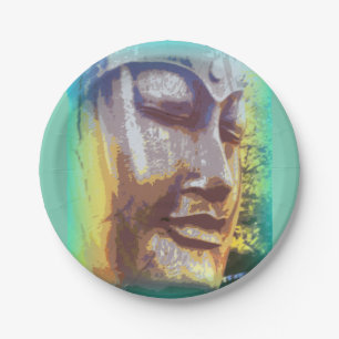 Assiettes En Carton Bouddha font face au vert