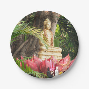 Assiettes En Carton bouddhisme, bouddha, statue, religion, or, asie,