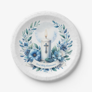Assiettes En Carton Bougie Communion Première communion sainte