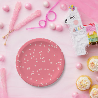 Assiettes En Carton Bougie Rose Glace Anniversaire Fille 1 an