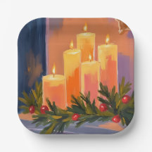 Bougies de cheminée de Noël Guirlande Peinte Fête