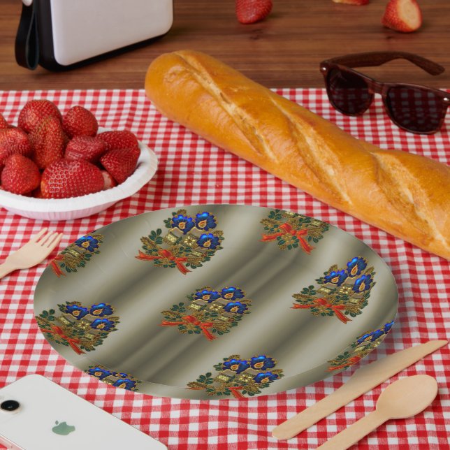 Assiettes En Carton Bougies de Noël (Pique-nique)