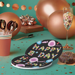 Assiettes En Carton Bougies de voeux d'anniversaire