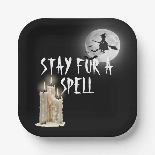 Assiettes En Carton Bougies d'Halloween (Recto)