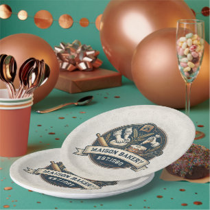 Assiettes En Carton Boulangerie Rurale Boutique Pâtisserie Dessert Gât