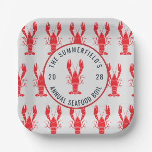 Assiettes En Carton Boule annuelle de crabe d'été pour la famille sur