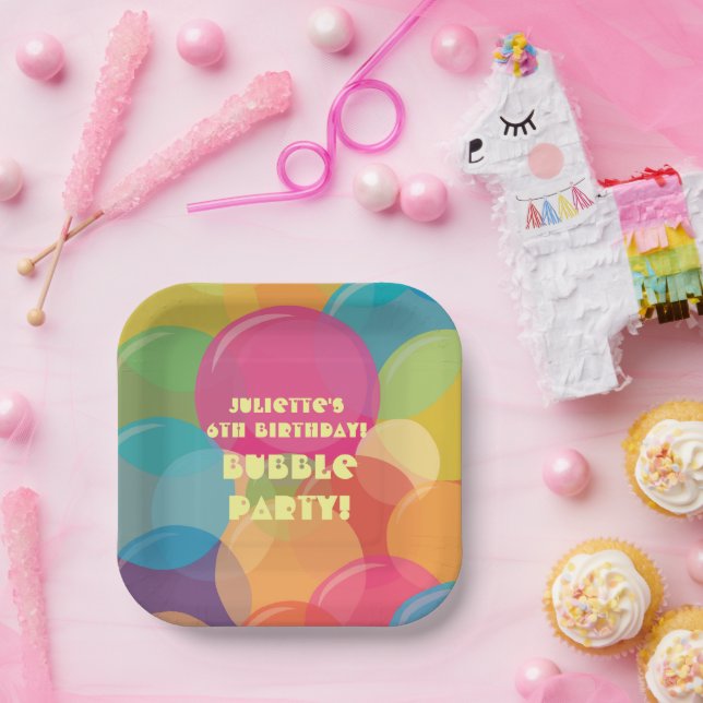 Assiettes En Carton Boule colorée fête d'anniversaire (Fête)