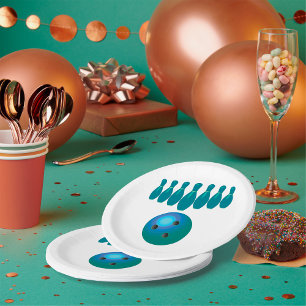 Assiettes En Carton Boule de bowling et quilles de sport amusant
