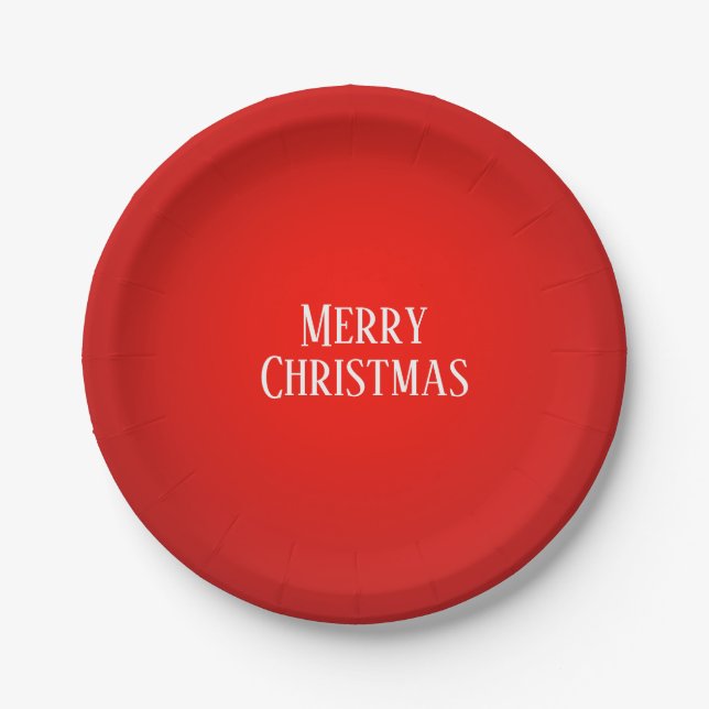 Assiettes En Carton Boule de feu rouge de Noël (Devant)
