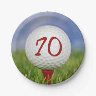 Assiettes En Carton Boule de golf 70e anniversaire