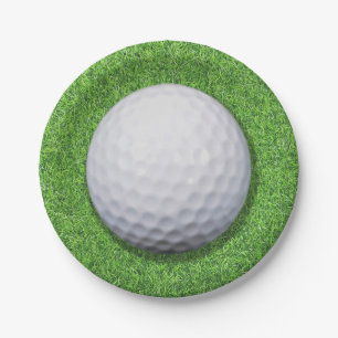 Assiettes En Carton Boule de golf sur l'herbe