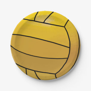 Assiettes En Carton Boule de Polo d'eau Boule Jaune Boutique Fournitur