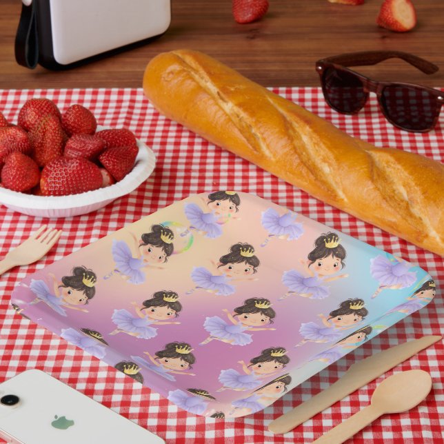 Assiettes En Carton Boule de princesse pourpre (Pique-nique)
