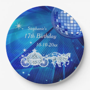 Assiettes En Carton Boule Disco, Princess Coach & Chevaux 17e Annivers