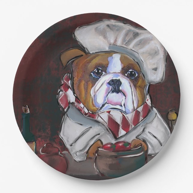 Assiettes En Carton Bouledogue  (Devant)