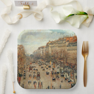 Assiettes En Carton Boulevard Montmartre-Eremitage Camille Pissarro