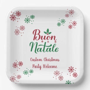 Assiettes En Carton Bouon personnalisé Natale Italien Joyeux Noël