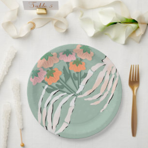 Assiettes En Carton Bouquet de citrouilles squelettes pour mariage d'H