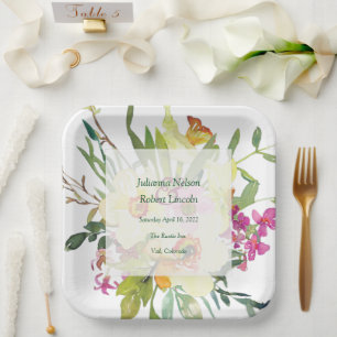 Assiettes En Carton Bouquet de mariage de jonquilles de printemps