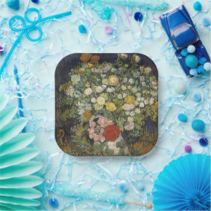 Assiettes En Carton Bouquet Floral Impressionniste Vintage Van Gogh