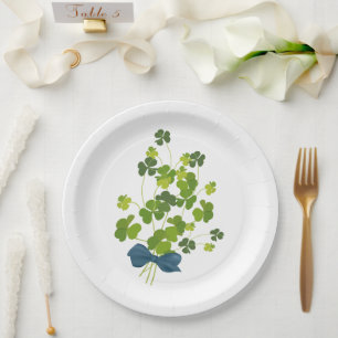 Assiettes En Carton bouquet shamrock, jour de st patrick