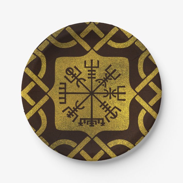 Assiettes En Carton Boussole de navigation de Vegvisir - de Viking (Devant)